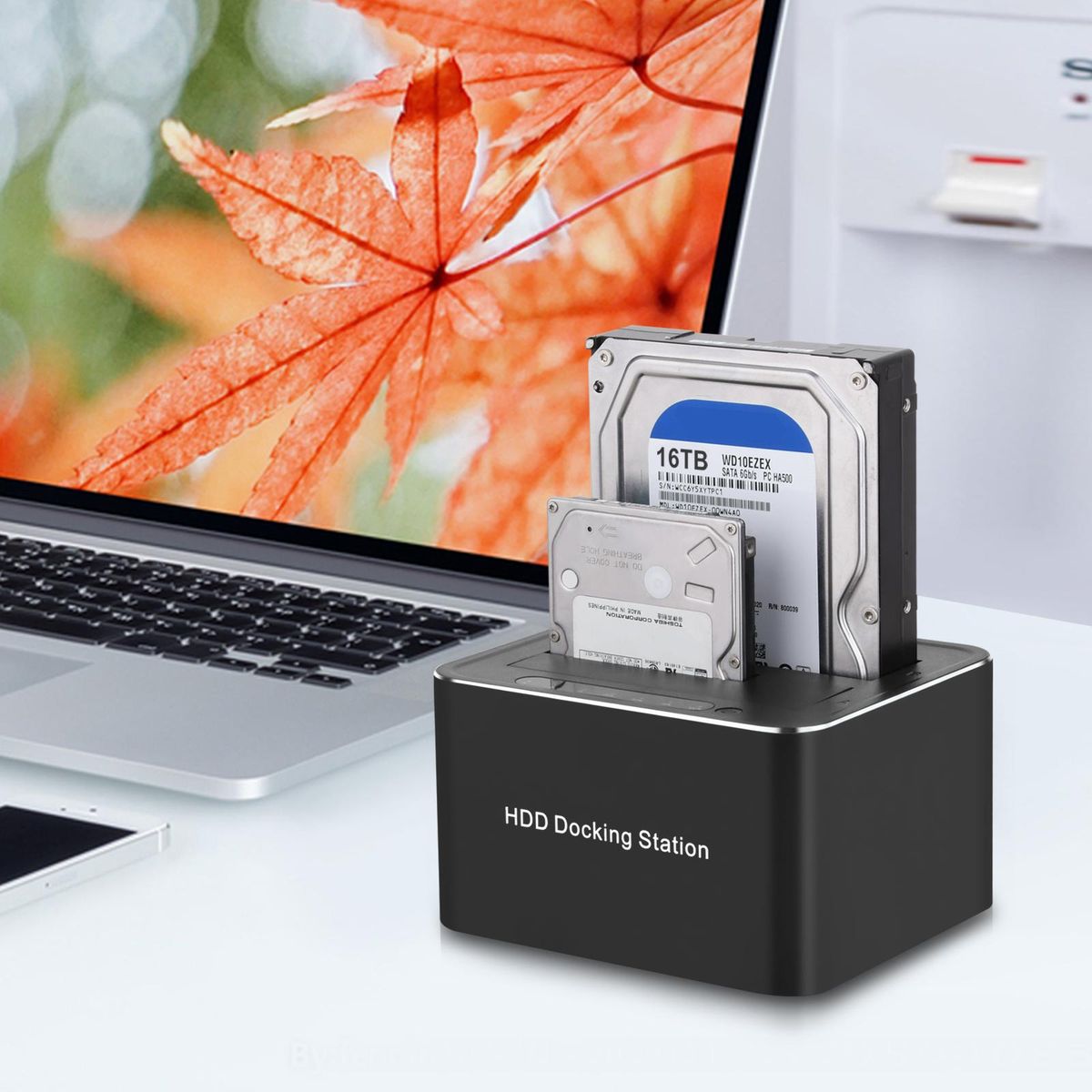 Dual-bay Hard Disk Drive Docking Station For 2.5'' And 3.5'' HDD SSD SATA To USB 3.0 HDD Docking Station