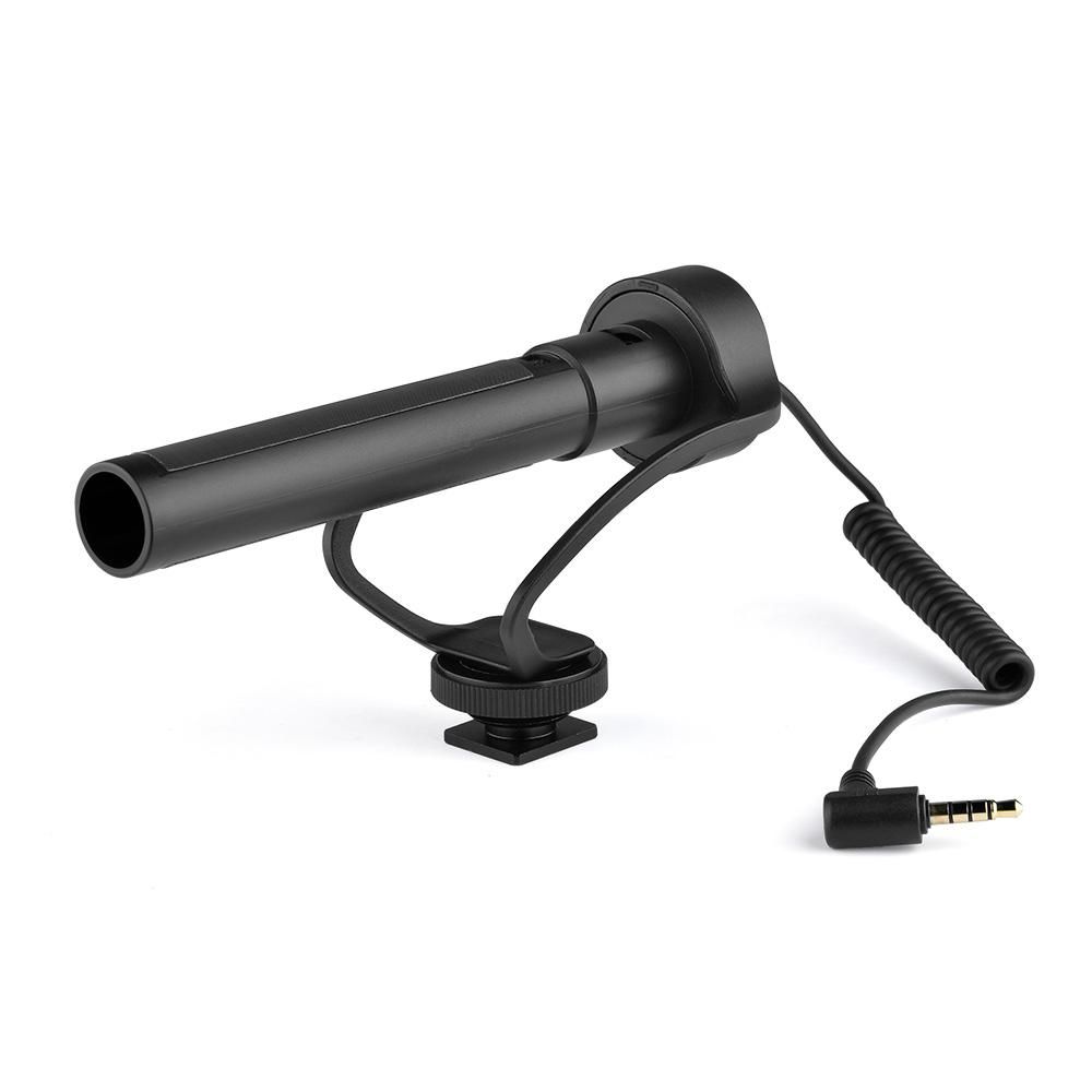 YELANGU MIC08 On-camera Condenser Microphone Noise-reduction Video Mic with Intergrated Shock Mount 3.5mm TRRS Cable Universal for Camera Smartphone Vlog Video Making Interview