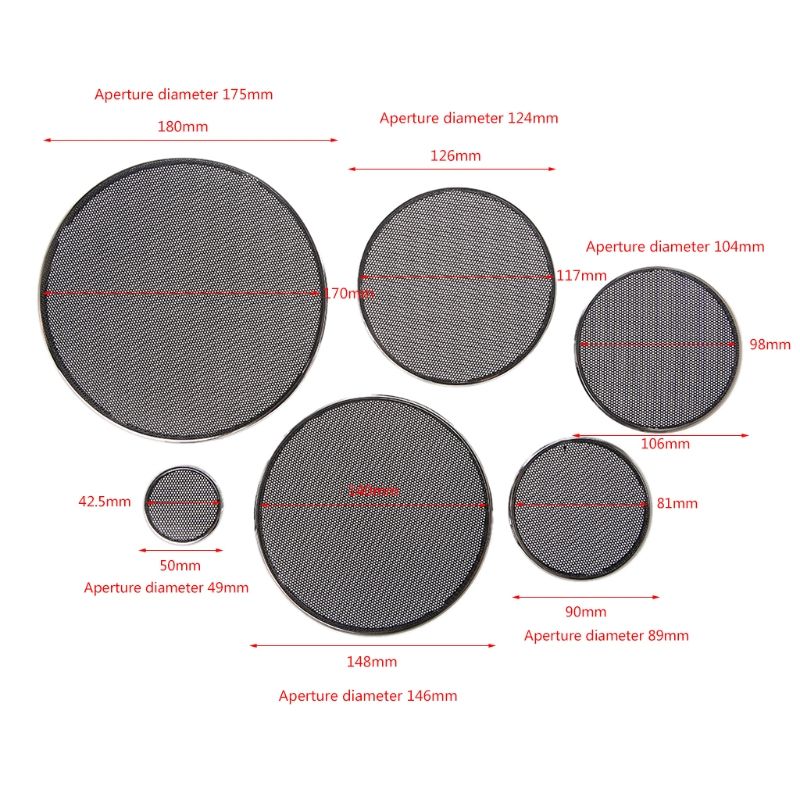 QAIXAG 2 Pcs 1 2 3 4 5 6.5 Inch Speaker Steel Mesh Round