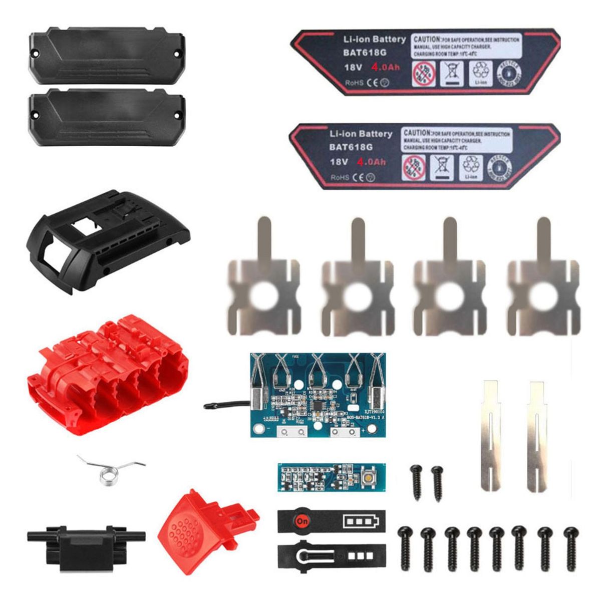 Suitable for Bosch18V Lithium Battery Shell Sleeve Protection Plate LED Light Label Capacity Label Spring C