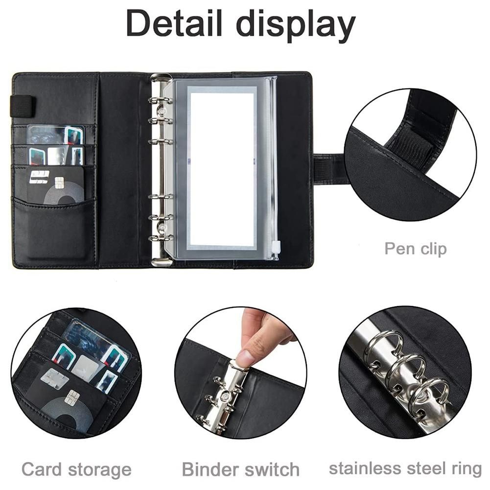Cash Envelope Budget Binder, Used for Budget Expense Cash Manager Financial Management, With PU Case, Zipper Envelope B