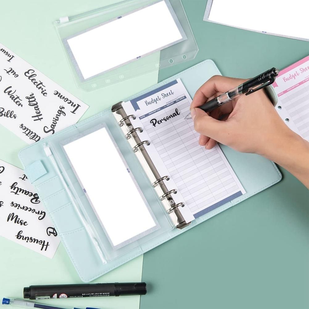 Cash Envelope Budget Binder, Used for Budget Expense Cash Manager Financial Management, With PU Case, Zipper Envelope B