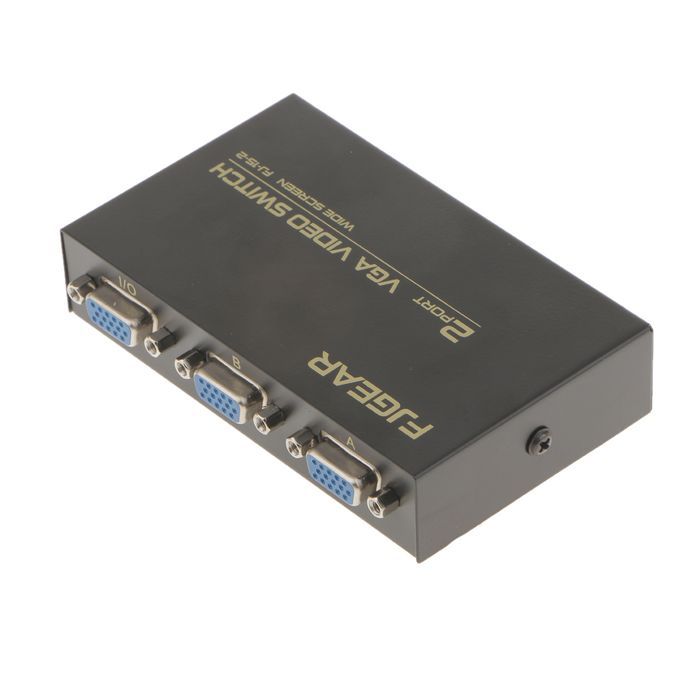 2Ports VGA SVGA Monitor Sharing Switch Box 2 In 1 Out For LCD PC TV