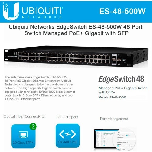 Edgeswitch 48 Port Gigabyte And Poe Managed Switch (es-48-500w)