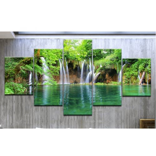 5pcs Frameless Canvas Painting Wall Decor Art - Waterfall