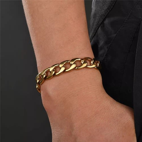 Men's Bold Cuban Bracelet - Gold