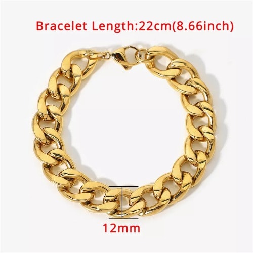 Men's Bold Cuban Bracelet - Gold