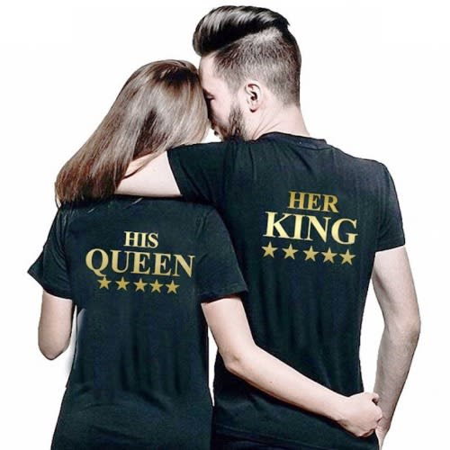Couple's His King & Her King Printed Tshirt