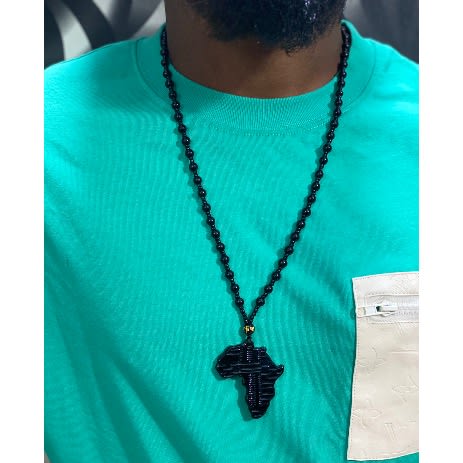 Beaded Men’s Dotted Necklace - Black