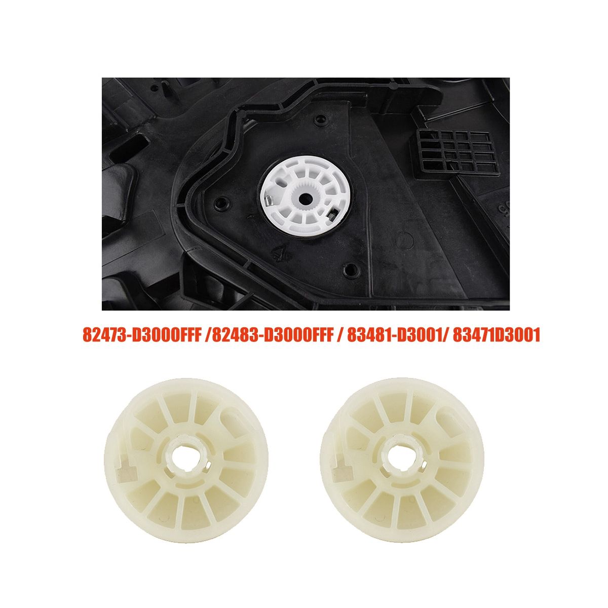 6Pcs 82483-D3000FFF Window Lifter Regulator Gear Drum Spool for Hyundai Tucson Kai Sportage Optima 2016-2019 82473-D3000