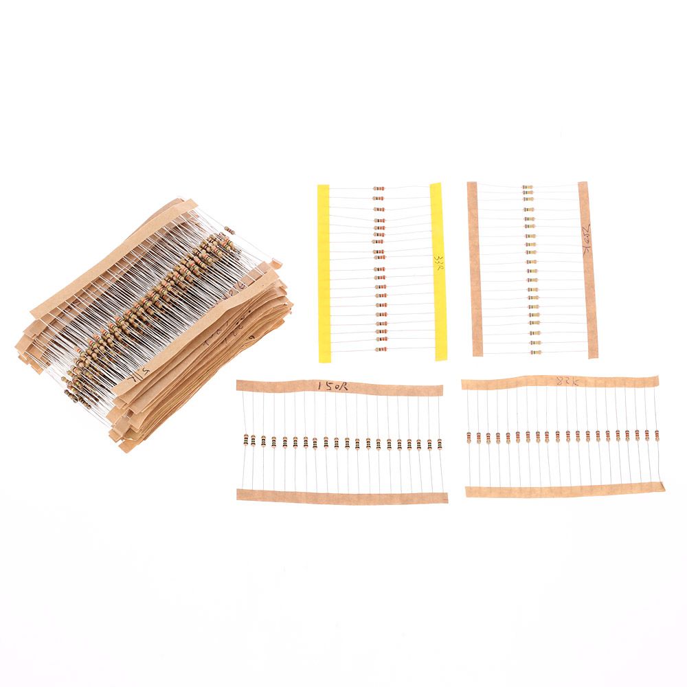 860pcs 1 Ohm-1M Ohm 1/4W Carbon Film Resistors Assortment
