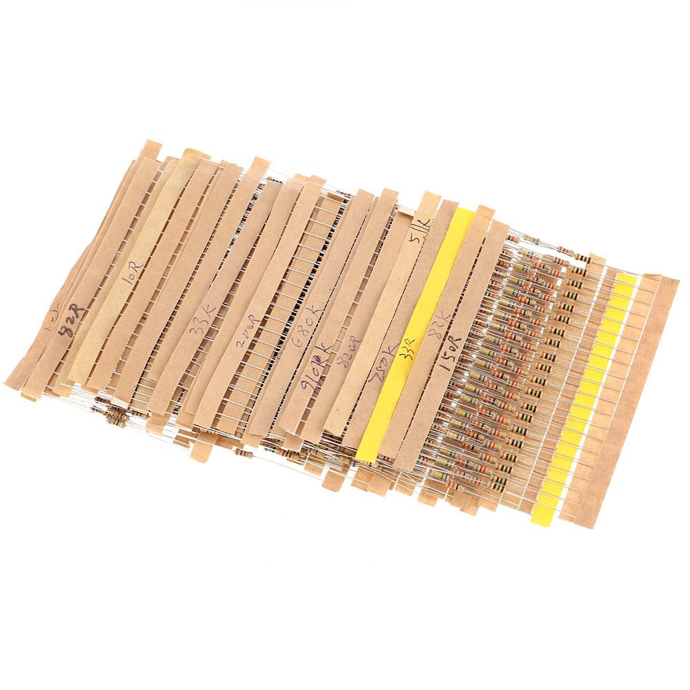 860pcs 1 Ohm-1M Ohm 1/4W Carbon Film Resistors Assortment