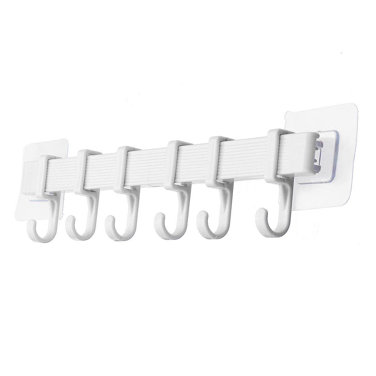 Bathroom Wall Door Behind The Kitchen Strong No Trace Stickers Nail-free Wall-mounted Waterproof Hook White