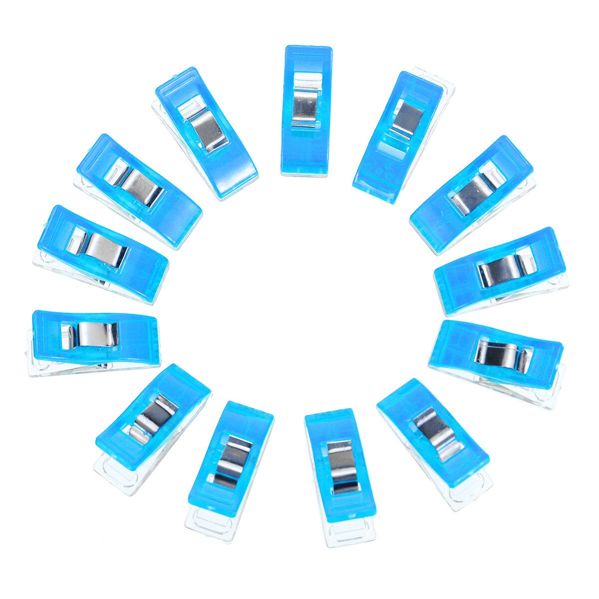 100PCS Sewing Craft Quilt Binding Sewing Clips Plastic Clips Clamps Pack Trendy Gift Blue