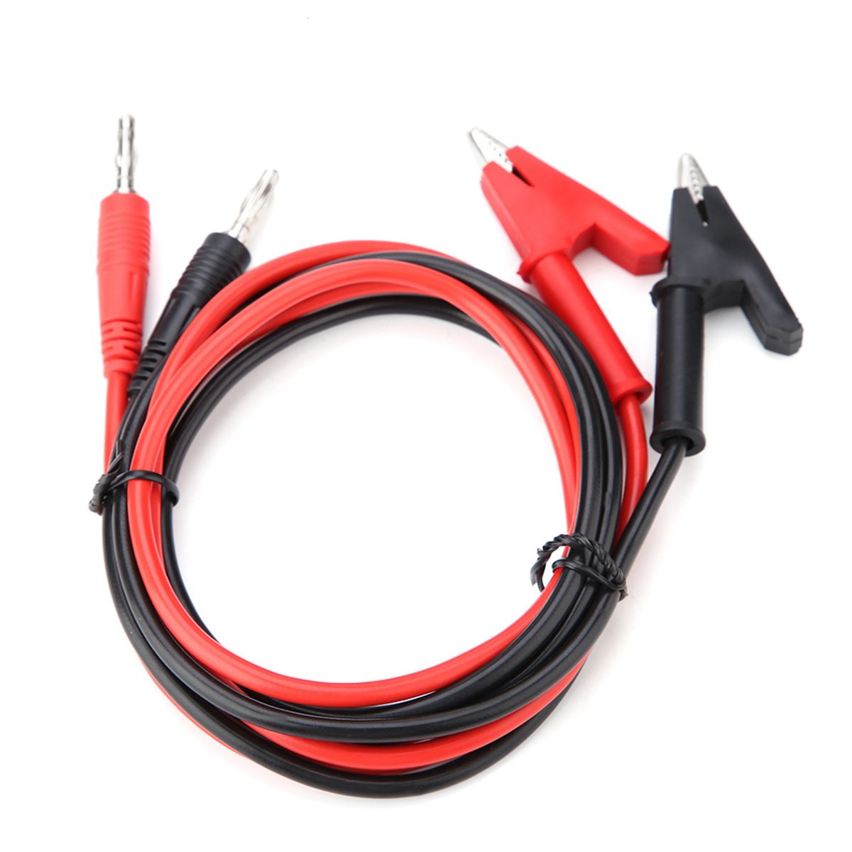 P1040  2Pcs Silicone Banana Plug Crocodile Clip Test Probe