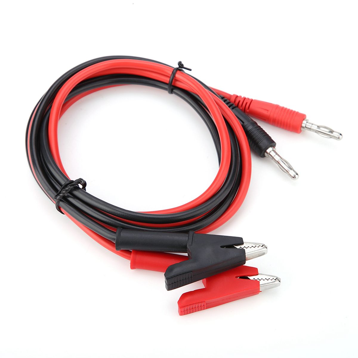 P1040  2Pcs Silicone Banana Plug Crocodile Clip Test Probe