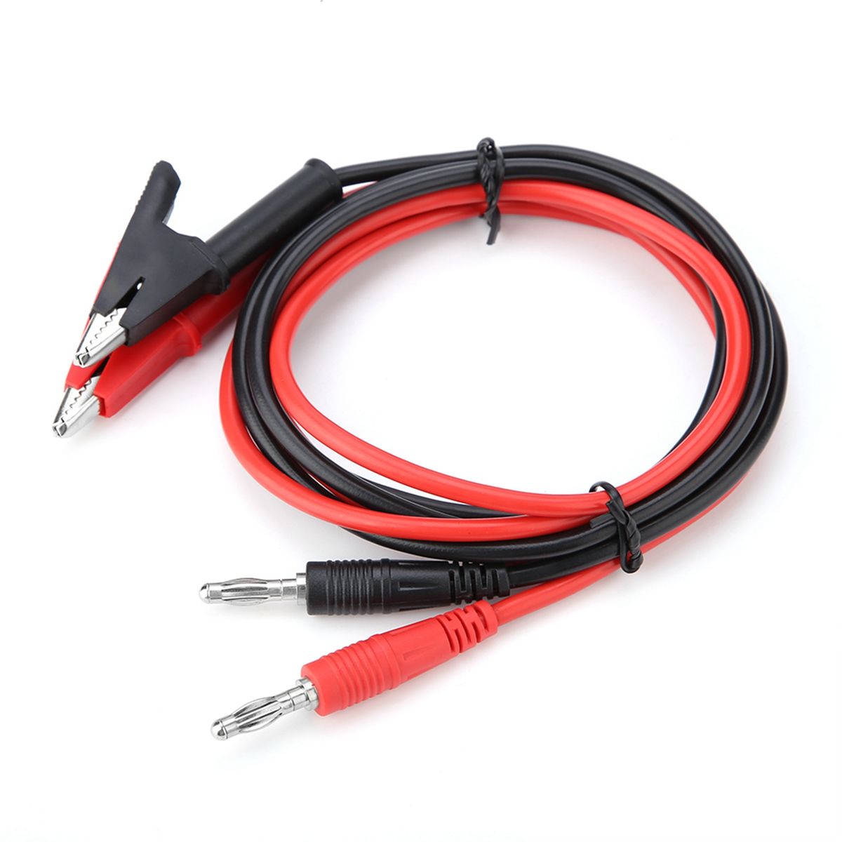 P1040  2Pcs Silicone Banana Plug Crocodile Clip Test Probe