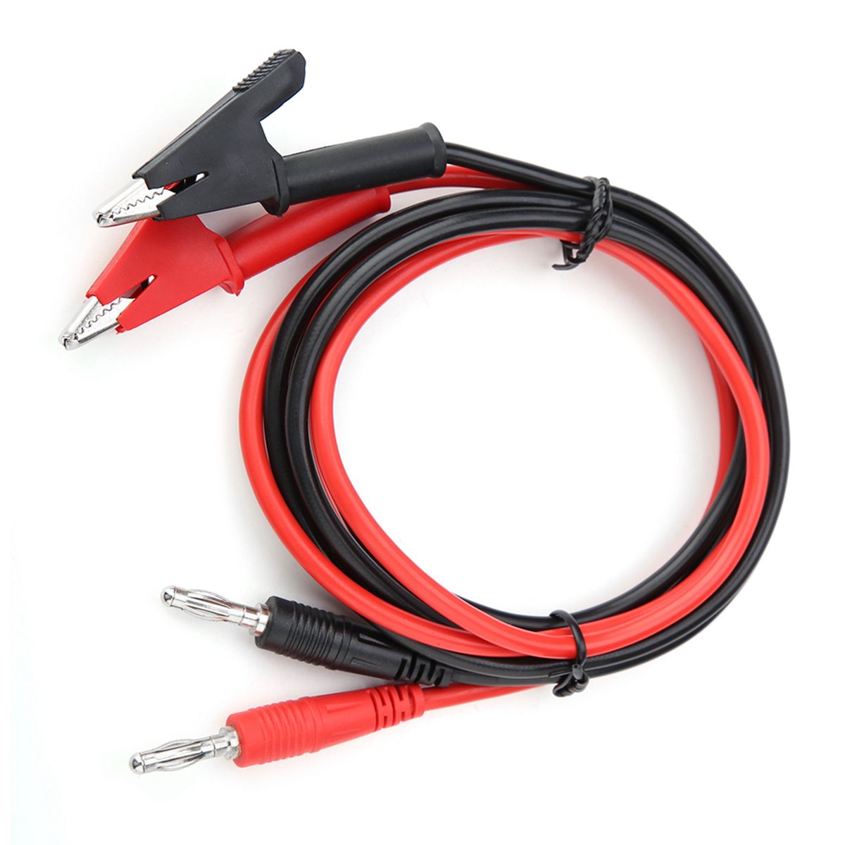 P1040  2Pcs Silicone Banana Plug Crocodile Clip Test Probe