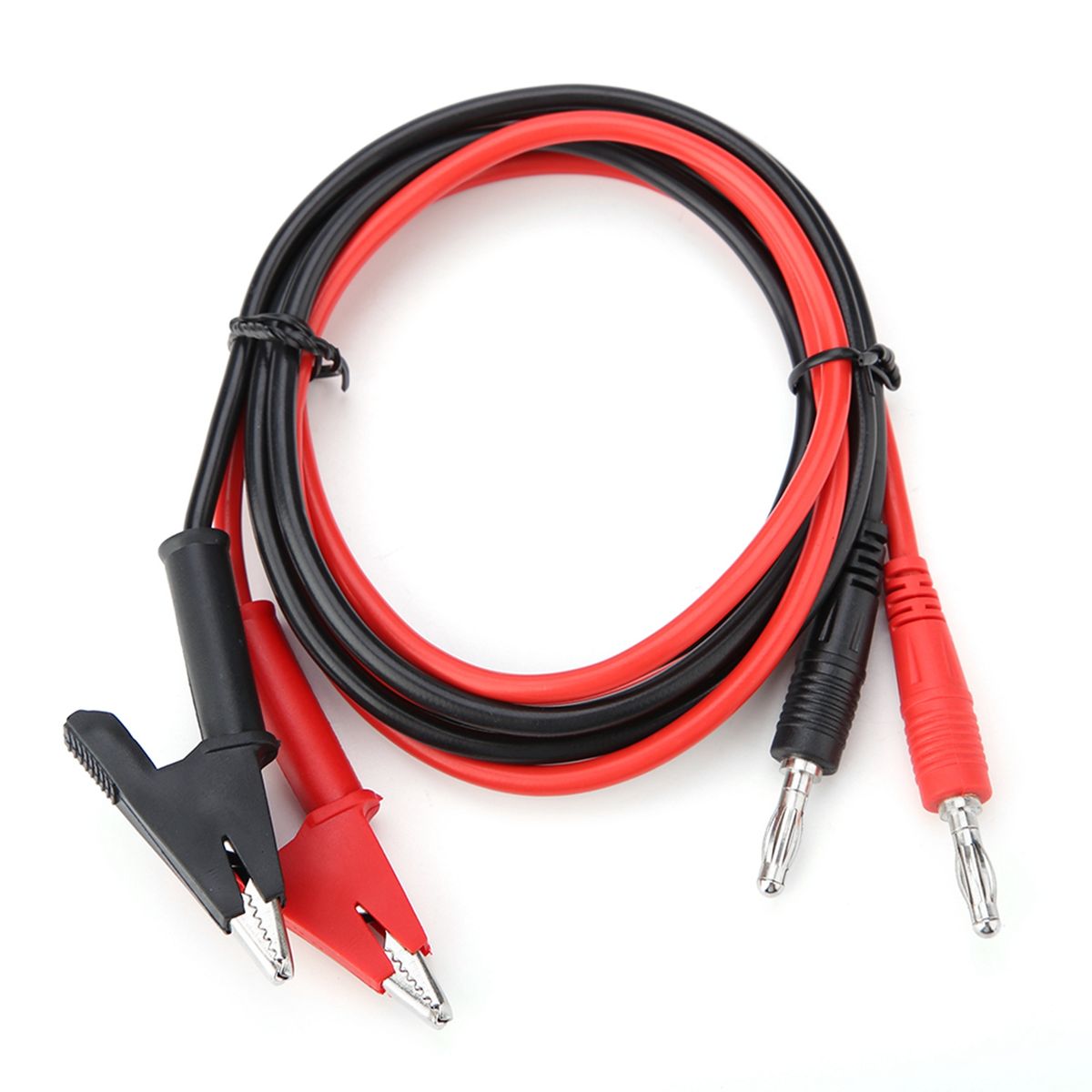 P1040  2Pcs Silicone Banana Plug Crocodile Clip Test Probe
