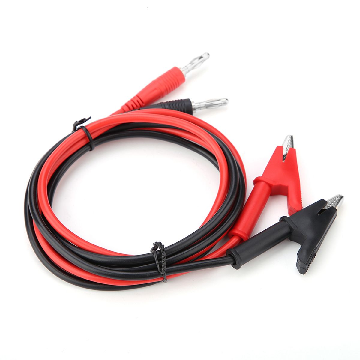 P1040  2Pcs Silicone Banana Plug Crocodile Clip Test Probe