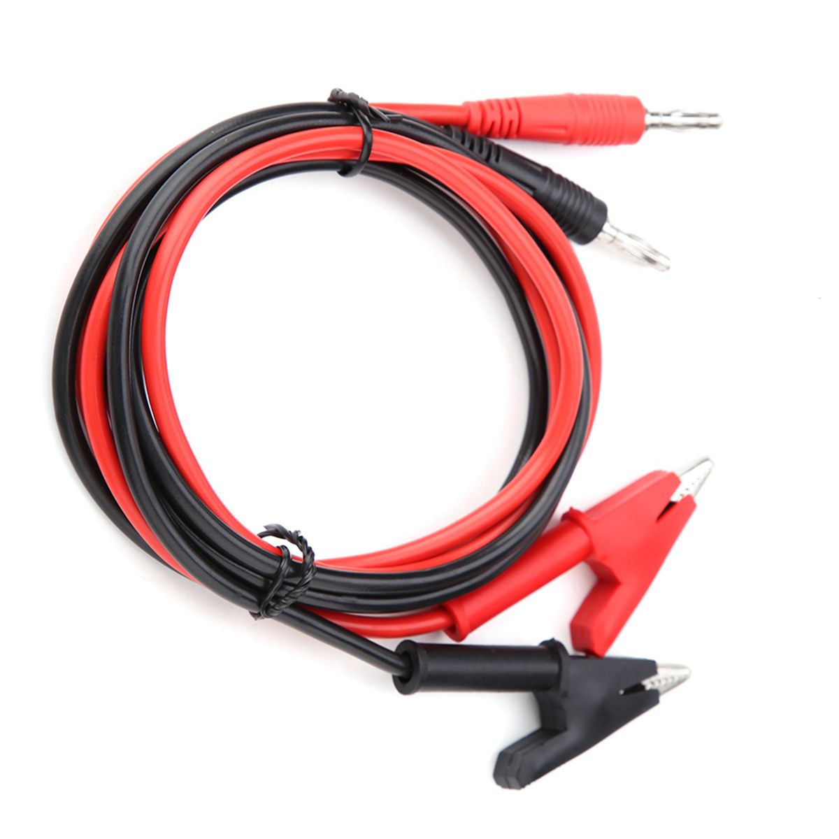 P1040  2Pcs Silicone Banana Plug Crocodile Clip Test Probe