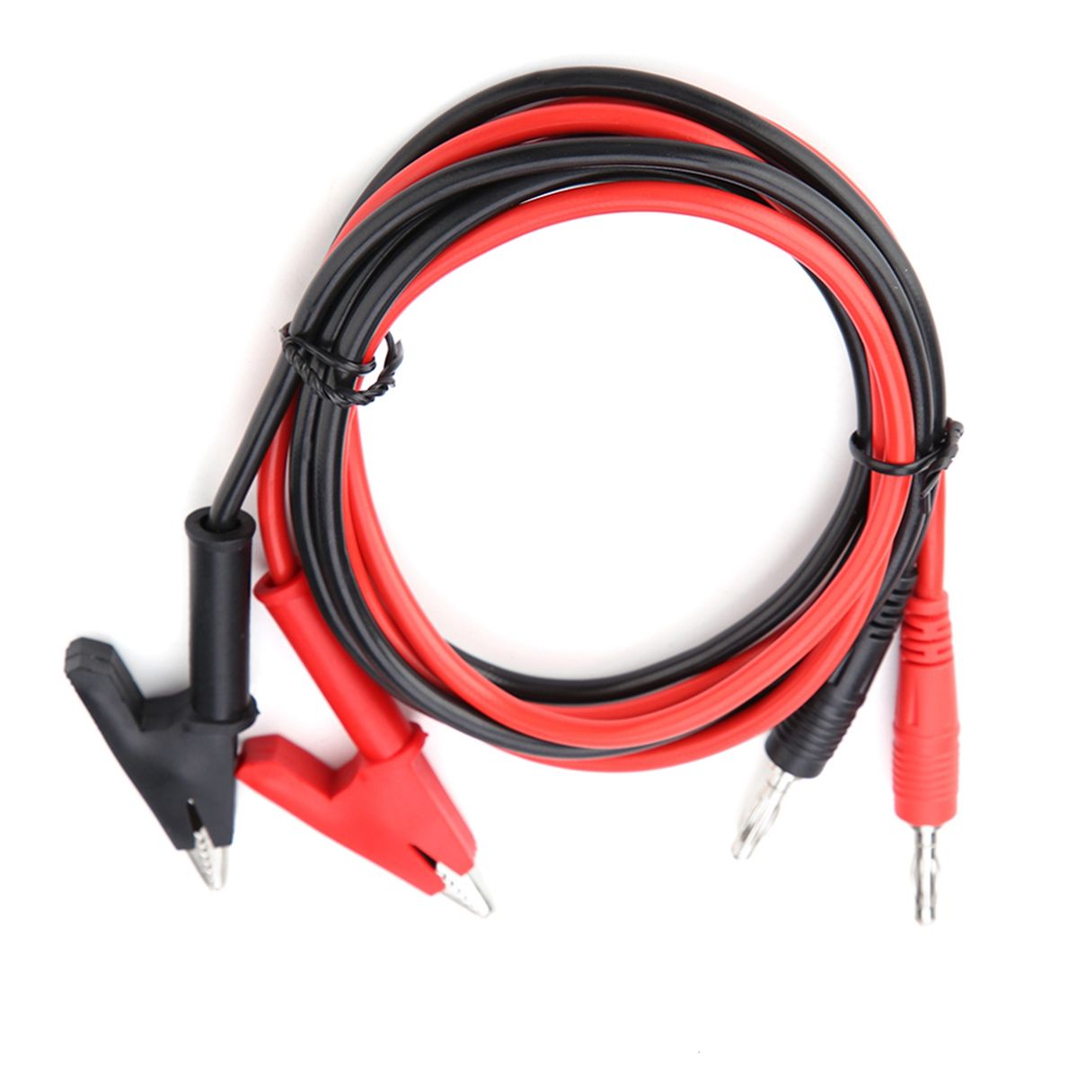 P1040  2Pcs Silicone Banana Plug Crocodile Clip Test Probe