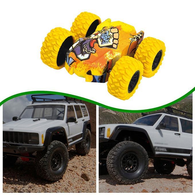 Inertia Four-Wheel-Drive Model  Ar Off-Road Vehi Le Double-sided Tru K Toy  Ar-yellow