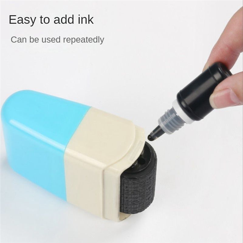 2 Pcs Manual Roller Stamp ID Protection Confidential Guard