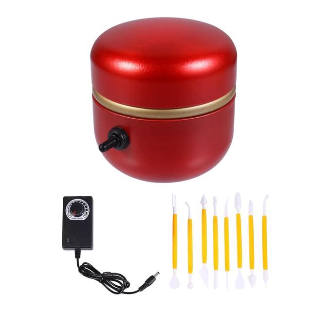 Mini Electric Pottery Wheel Machine With Tray With Clay Tools For Red