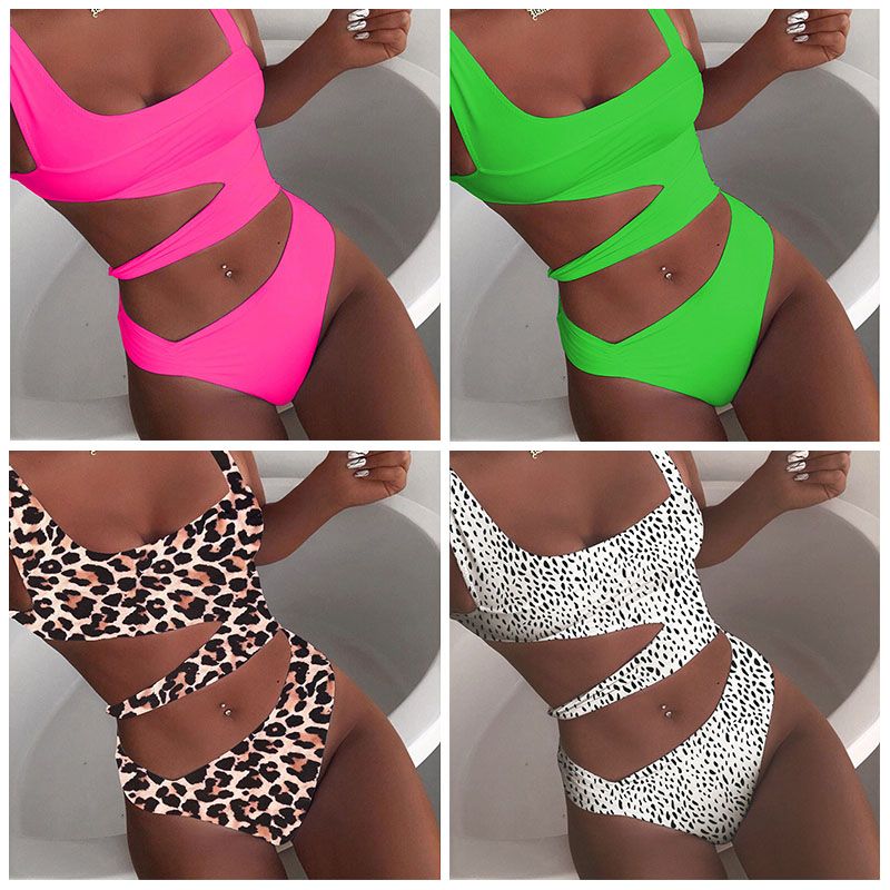 One Piece Swimsuit Sexy Black White Solid Swimwear Women Swimsuit Push Up Bathing Suit Beach Wear Monokini(#White)