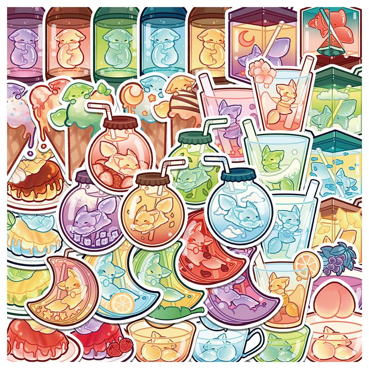 40Pcs Anime Stickers Scrapbook Laptop Phone Car Cartoon Stickers Multicolor