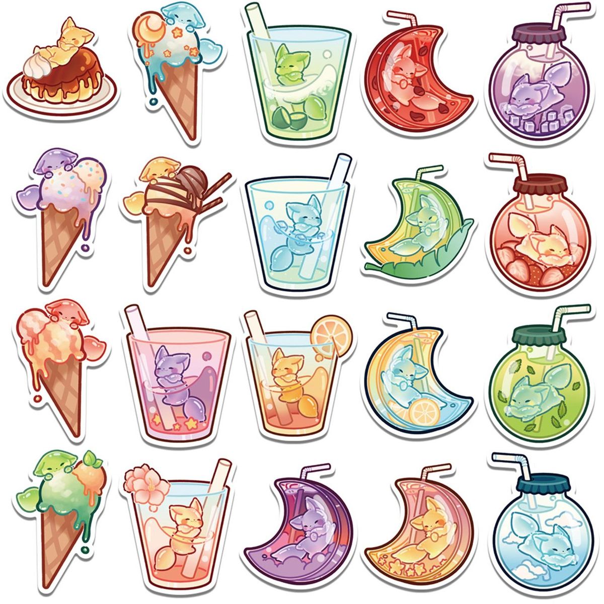 40Pcs Anime Stickers Scrapbook Laptop Phone Car Cartoon Stickers Multicolor