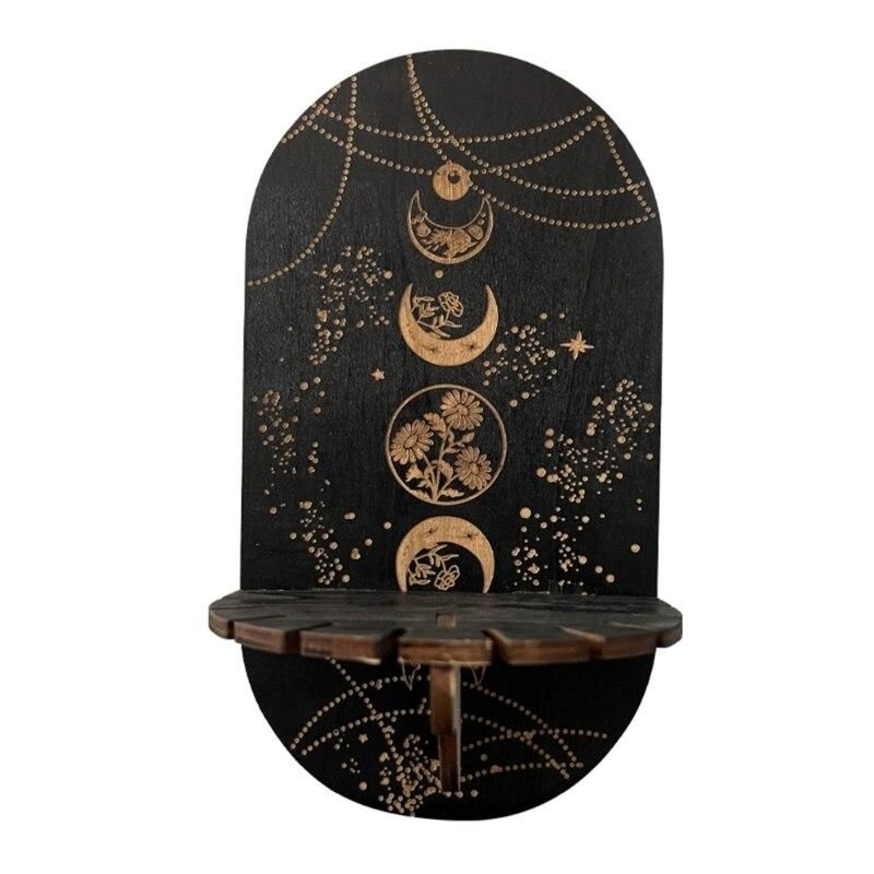 Crystal Sh Display Wall Stand Wooden Holderrack Base Floating Shelves Decorative Style Bohemian Hanging Stand Wall Decoration