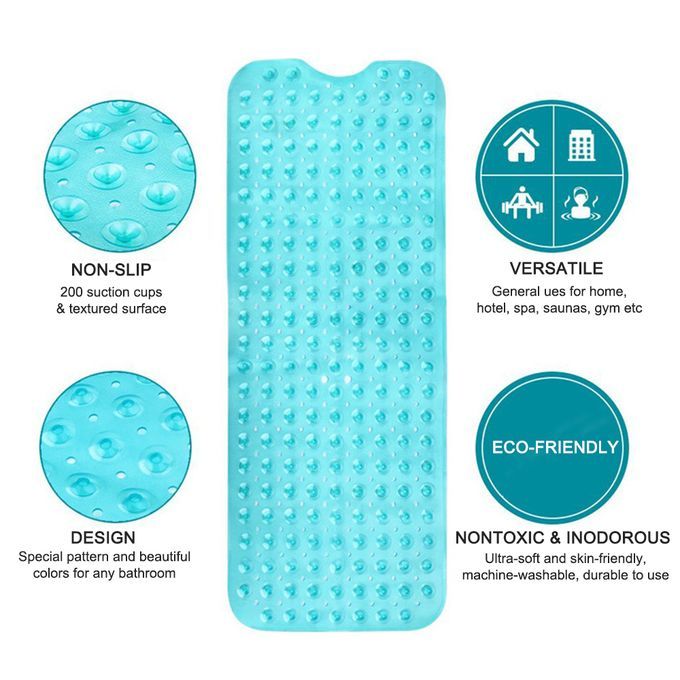 Non-Slip Bathtub Mats Extra Long Tub Mat Machine Washable Sh