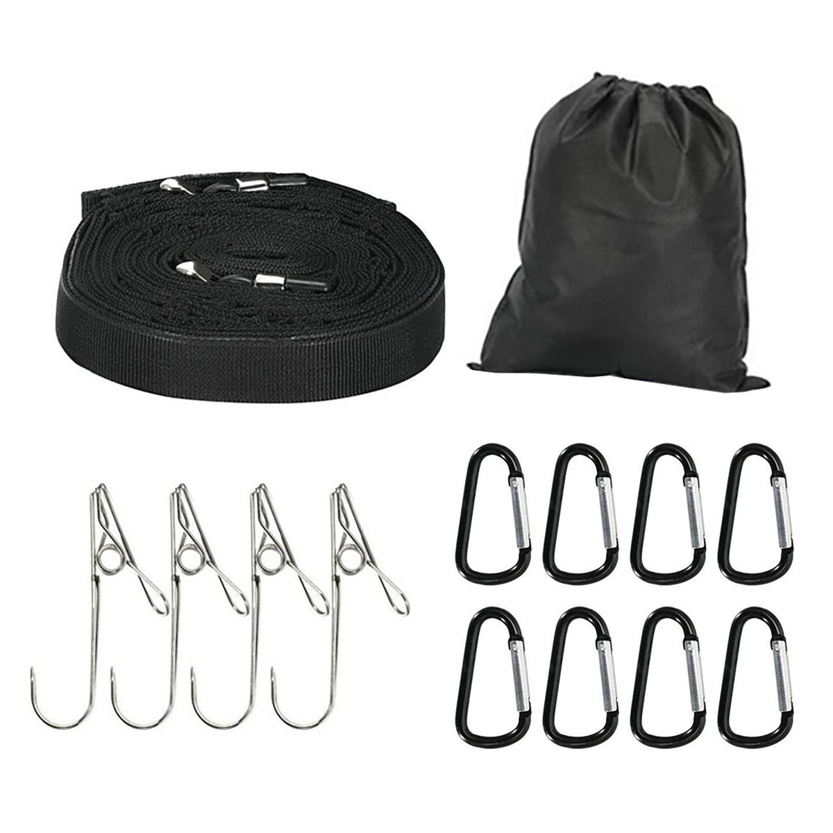 Campsite Storage Strap Abrasion Resistance Camping Clothesline Black