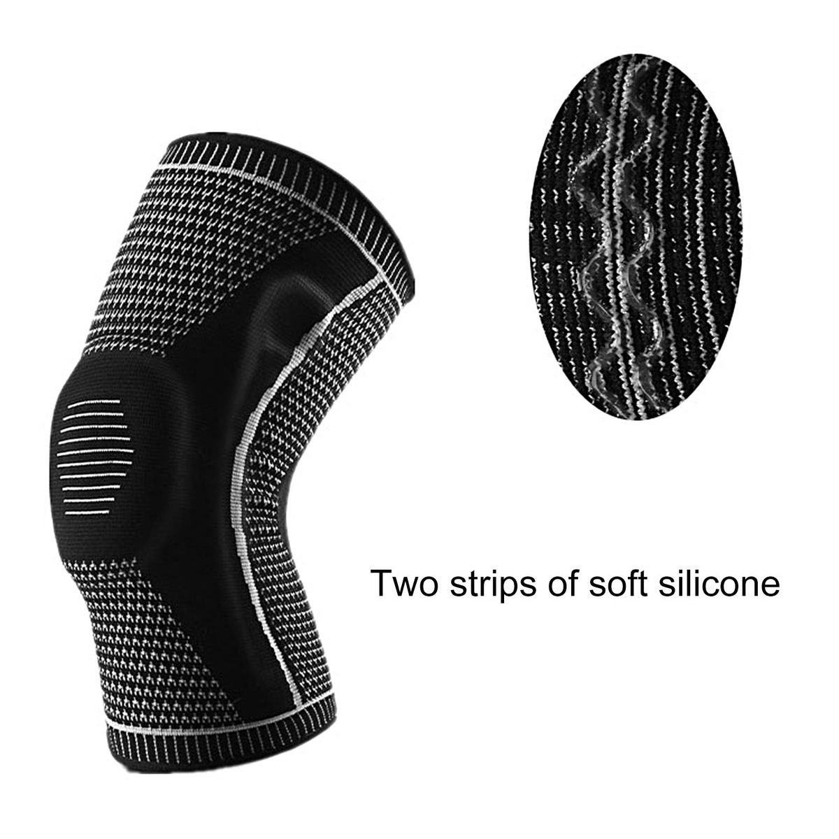 1Pc Knee Guard Sports Compression Knee Pad Black