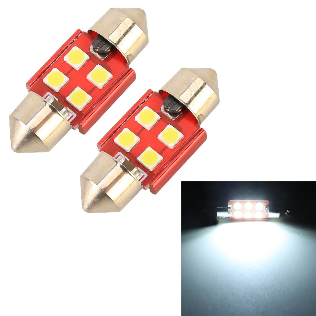 2 PCS 31mm 4LEDs SMD-3030 Car Reading Lamp