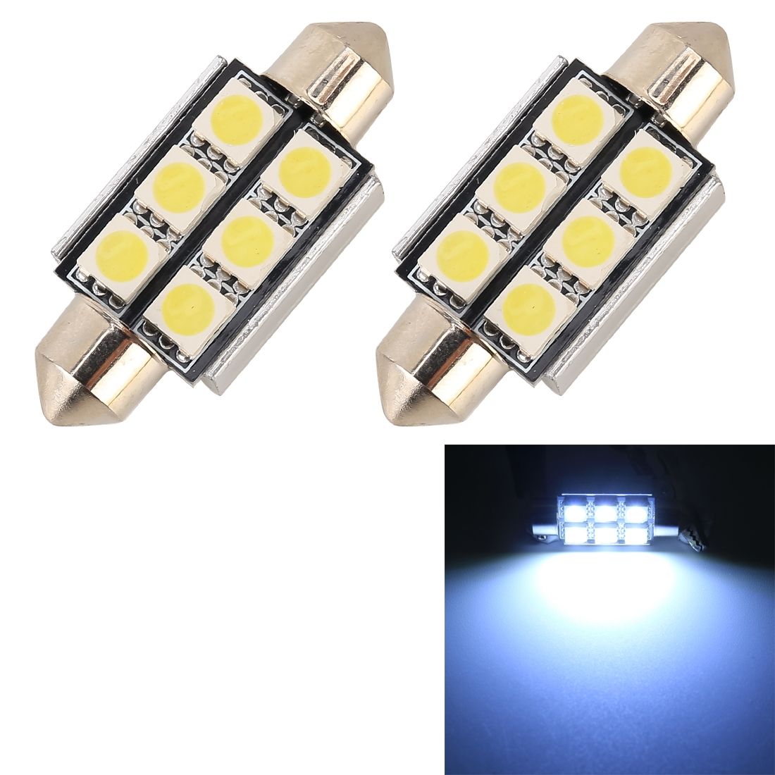 10 PCS 39mm DC12V / 2W / 7000K / 80LM Car Reading Lamp