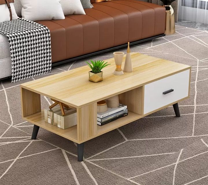 Center Table- Coffee Table With Drawers + Free Phone Stand