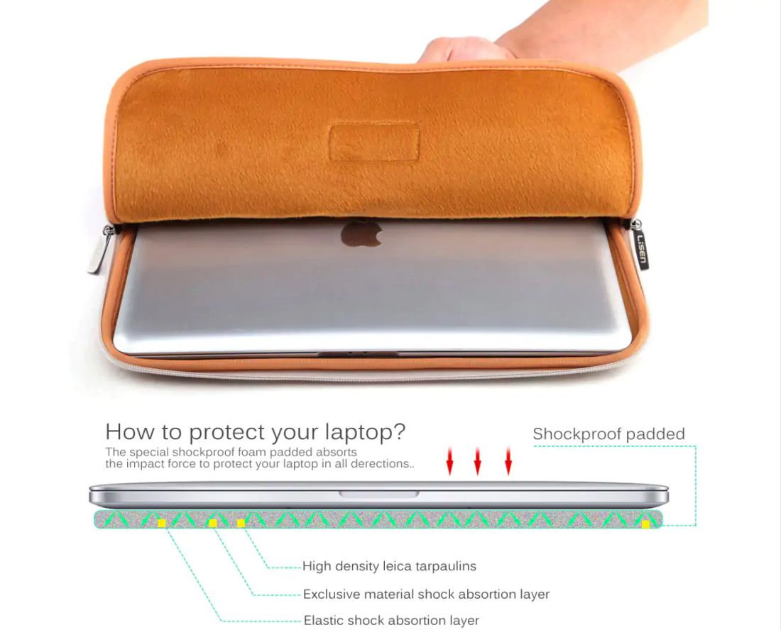 Lisen 15.6 Inch Laptop Sleeve Case Ultrabook Macbook Bag