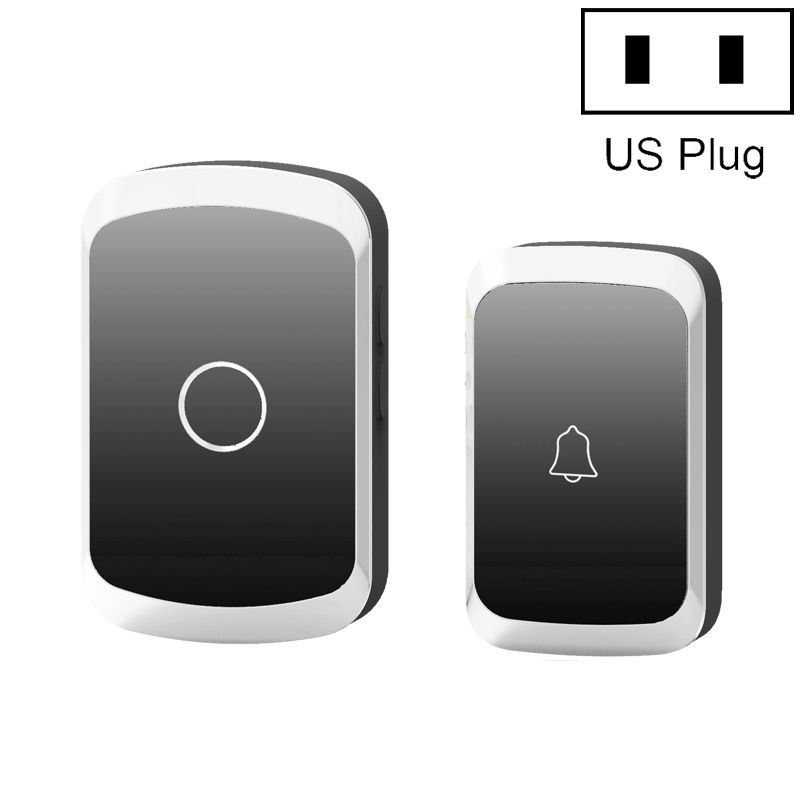 Remote Control Waterproof Doorbell, Style:US Plug