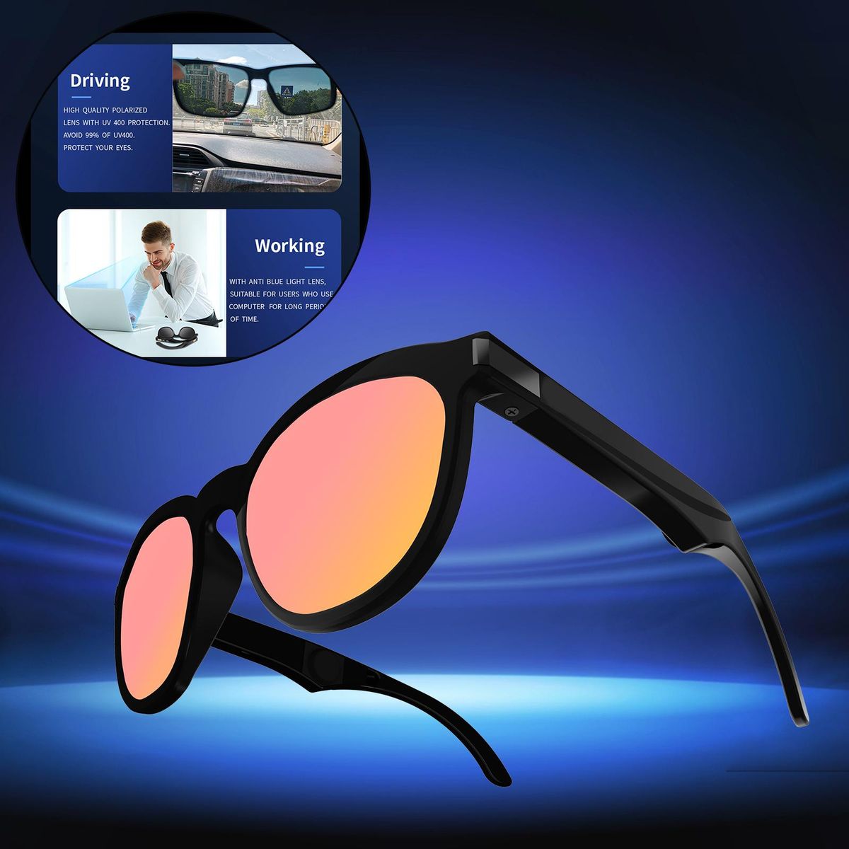 G4  Smart Glasses Bluetooth 5.0 Red