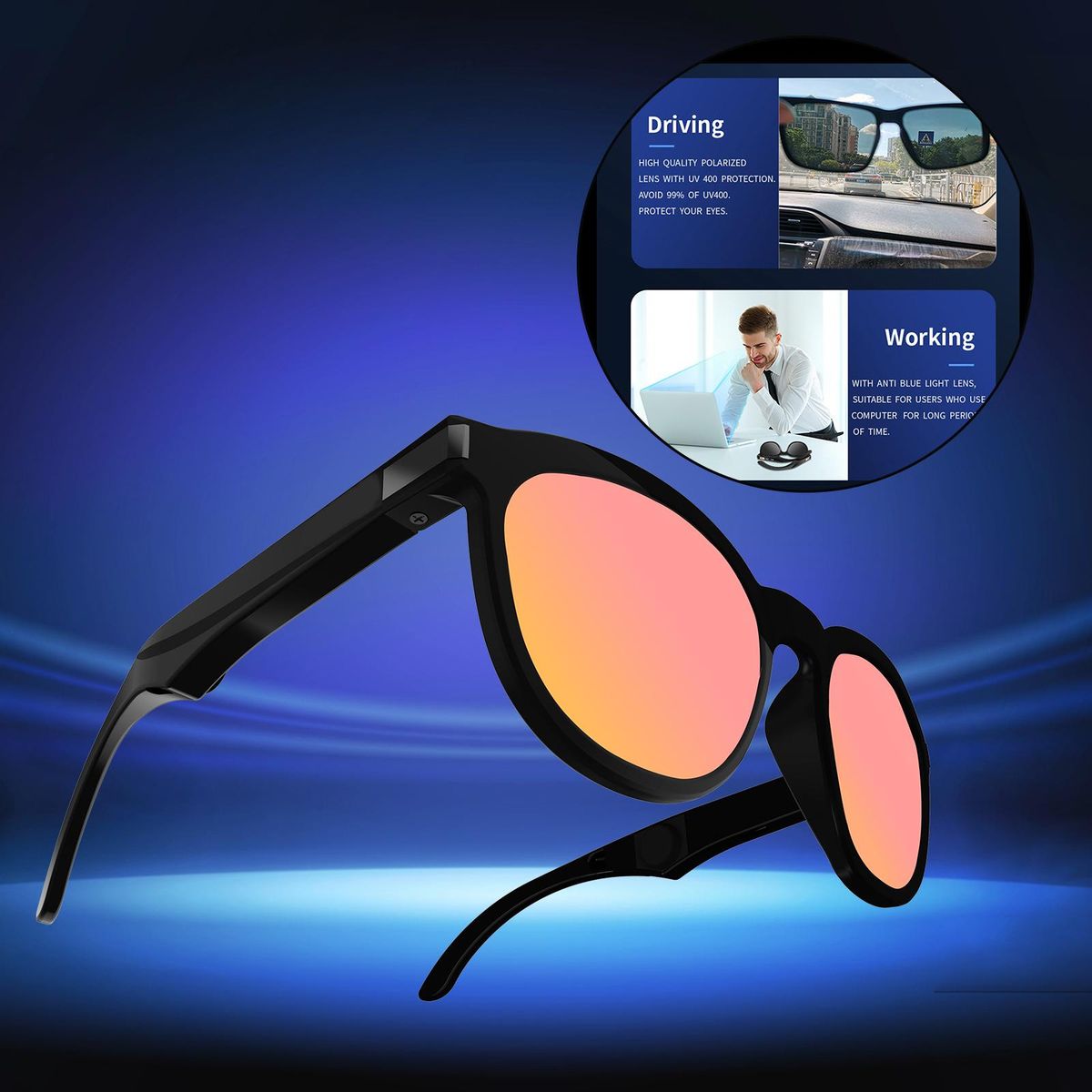 G4  Smart Glasses Bluetooth 5.0 Red