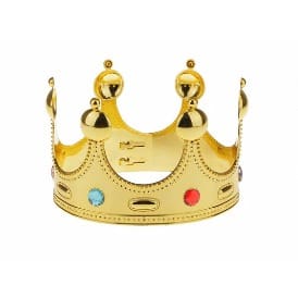 Majestic King- Queen Baroque Jewel Crown - Gold