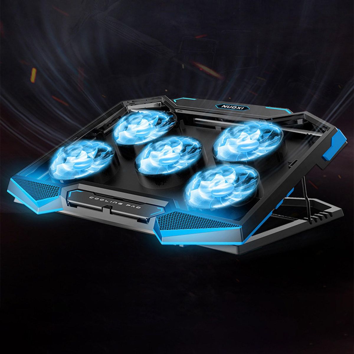 NUOXI Laptop Cooler 5 LED Fans Dual USB Interface Laptop