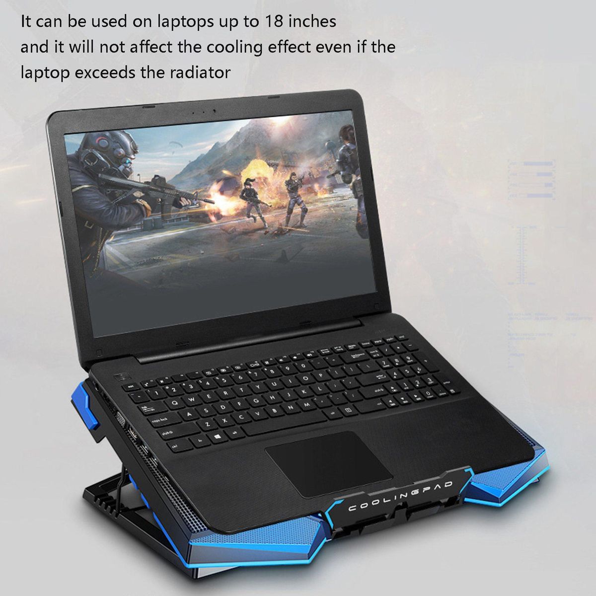 NUOXI Laptop Cooler 5 LED Fans Dual USB Interface Laptop