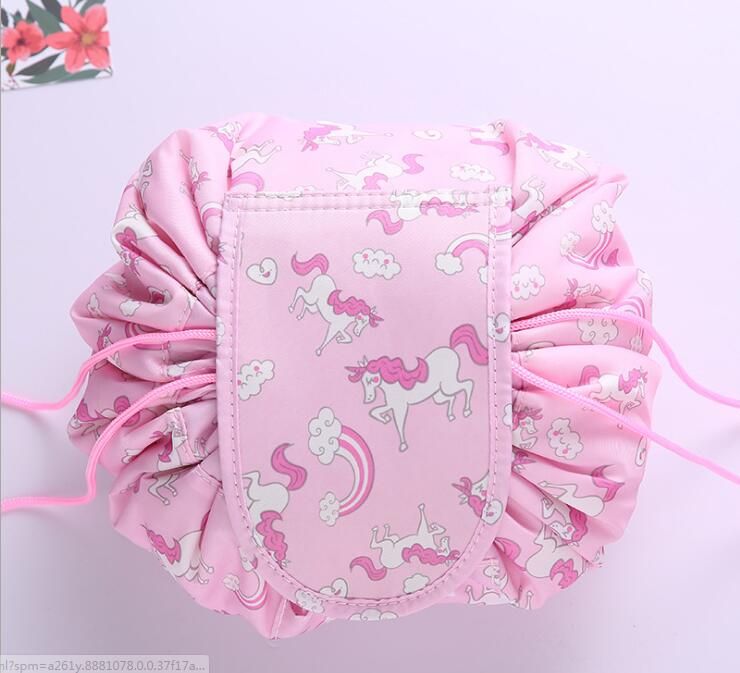 Women Travel Magic Pouch Drawstring Cosmetic Bag Organizer Lazy Make Up Cases Storage Bag Kit Box Tools Toiletry Beauty Case RA