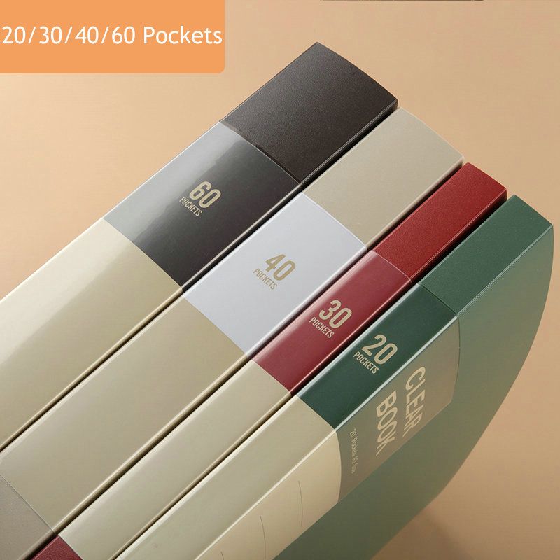 Folder A3 Clear Sleeves Display Book Transparent Sheet Protector Booklet A3 Document Organizer Paper Holder 40 Pockets