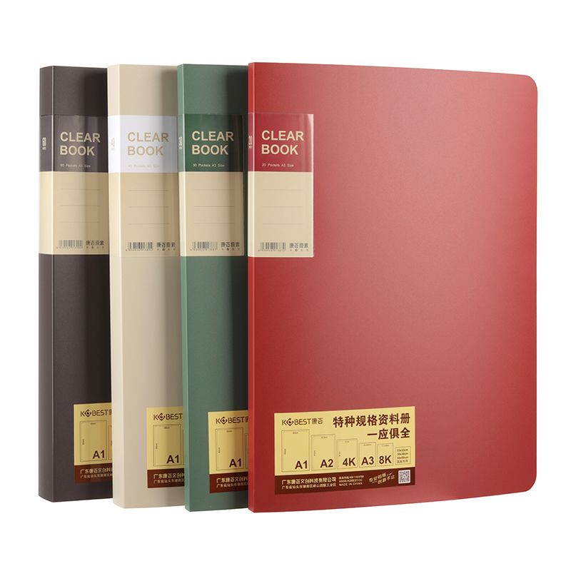 Folder A3 Clear Sleeves Display Book Transparent Sheet Protector Booklet A3 Document Organizer Paper Holder 40 Pockets
