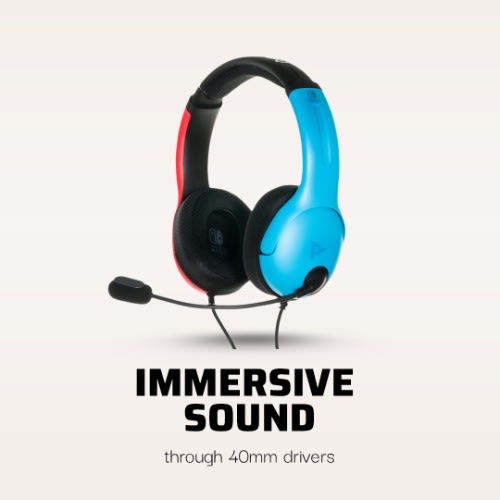 Pdp Gaming Lvl40 Wired Stereo Gaming Headset With Noise Cancelling Microphone: Blue/red